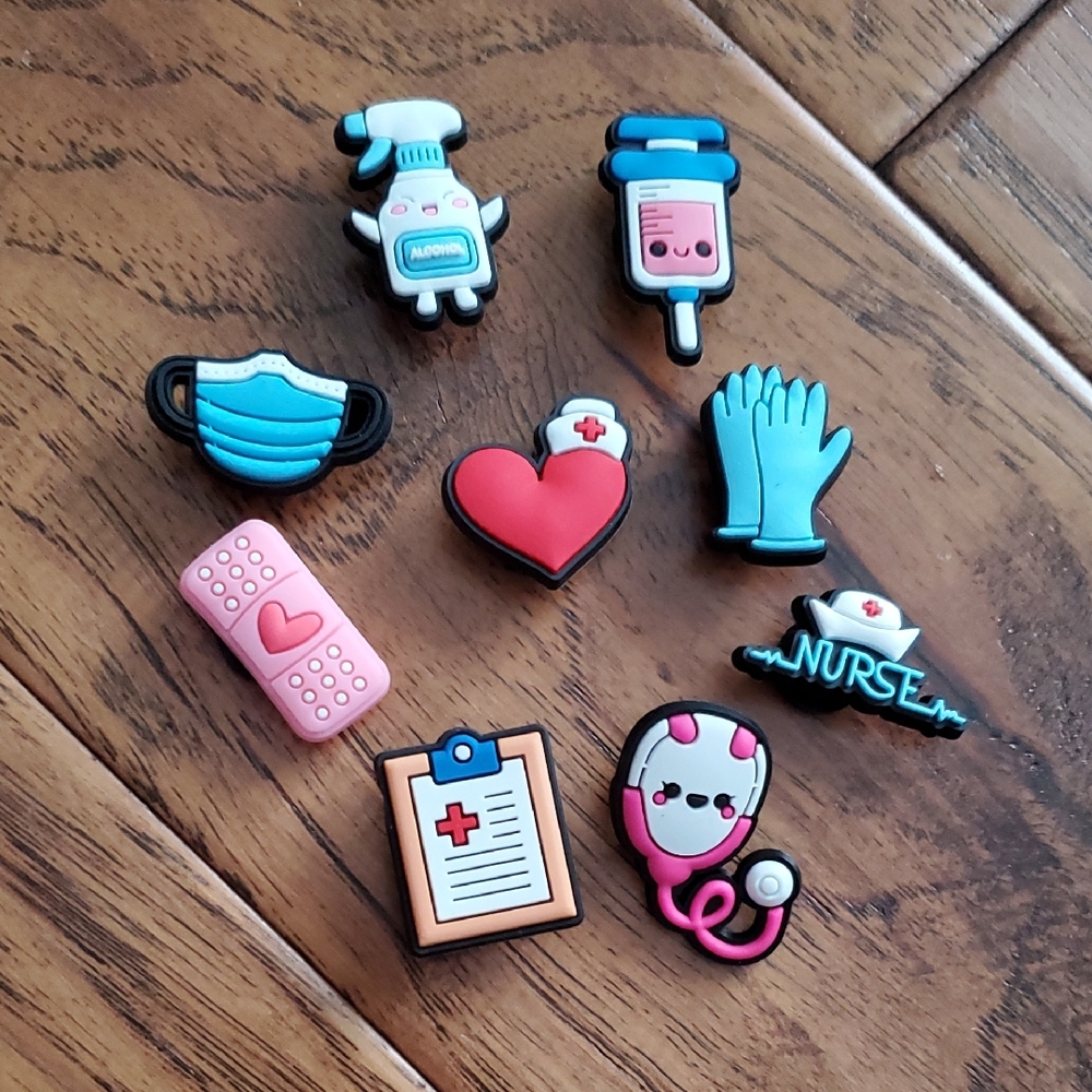 Croc Charms - Nurse Healthcare Theme Set of 9